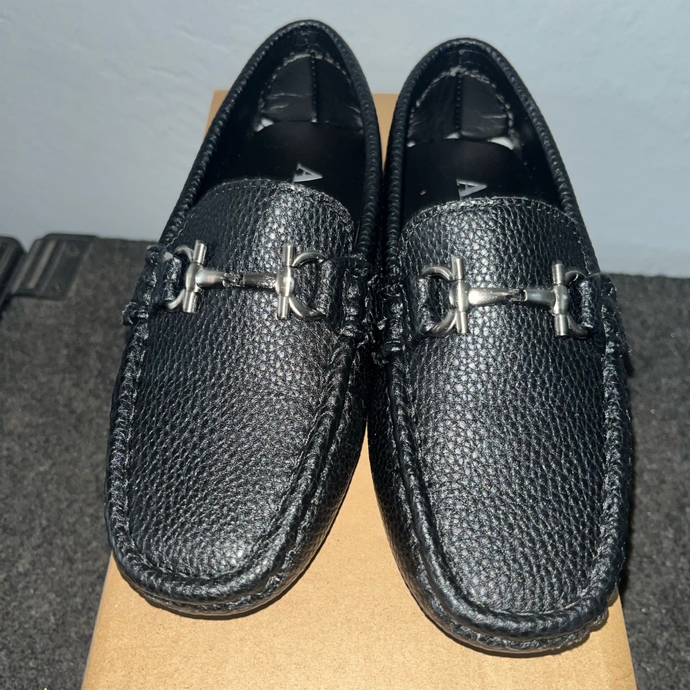 Stylish Black Loafers with Silver Detailing
